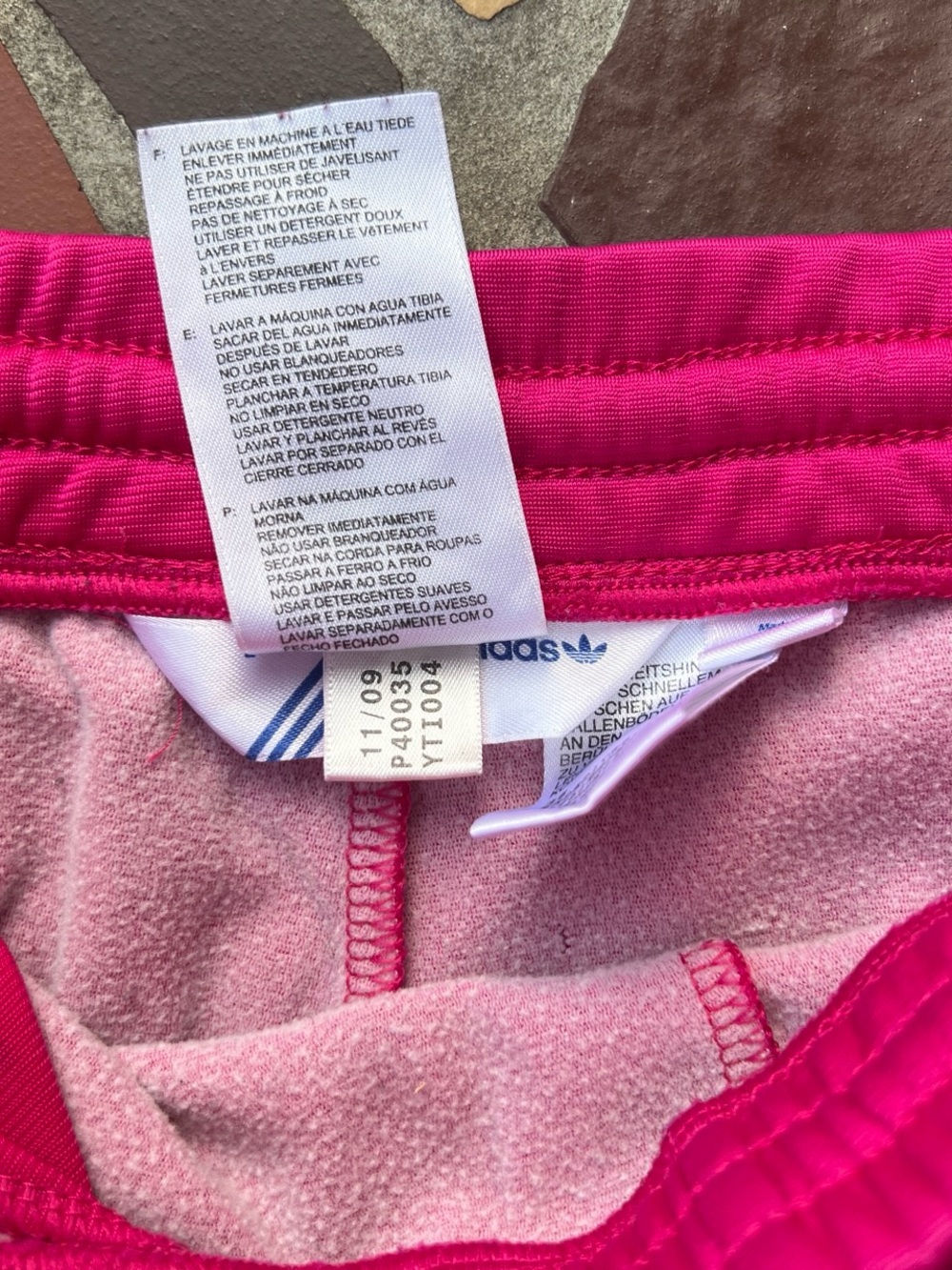 adidas y2k Women's Pink Track Jacket & Jogger Set with orange Stripes size large - Picture 8 of 15